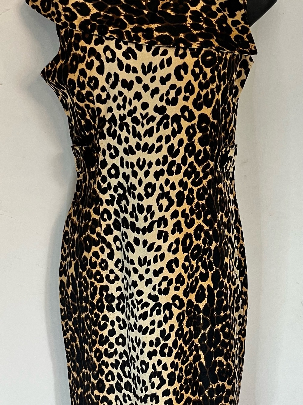 Voodoo Vixen Leopard Print Dress - Beige & Black